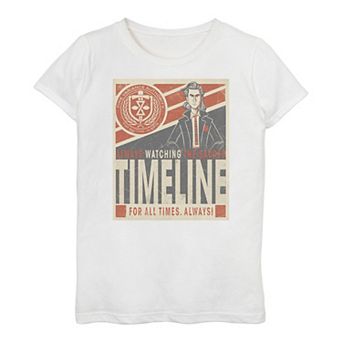 Girls 7-16 Marvel Loki TVA Always Watching The Sacred Timeline Graphic Tee