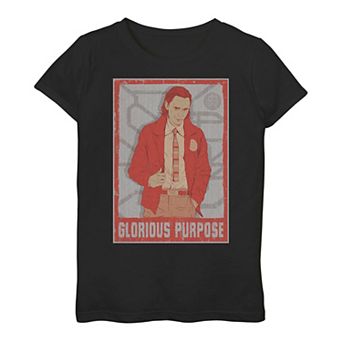 Girls 7-16 Marvel Loki Glorious Purpose Poster Graphic Tee