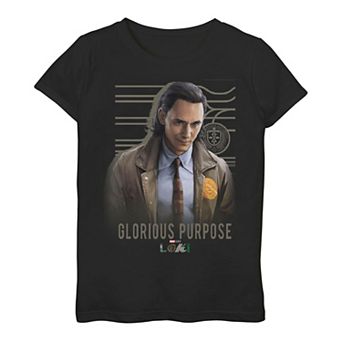 Girls 7-16 Marvel Loki Glorious Purpose Portrait Graphic Tee