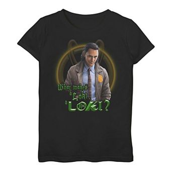 Girls 7-16 Marvel Loki What Makes Loki, Loki? Graphic Tee