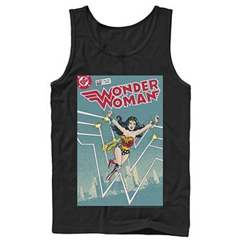Men's DC Comics Wonder Woman Retro Comic Cover Tank Top
