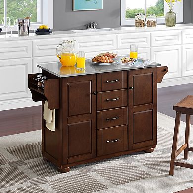 Crosley Eleanor Stainless Steel Top Kitchen Island