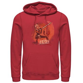 Men's Star Wars Ahsoka Tano Jedi Padawan Red Hue Portrait Hoodie