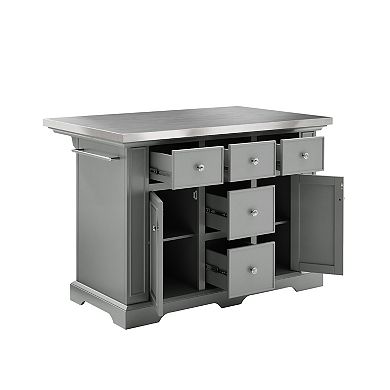Crosley Julia Stainless Steel Top Kitchen Island