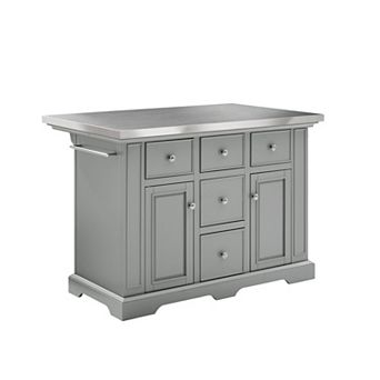 Crosley Julia Stainless Steel Top Kitchen Island