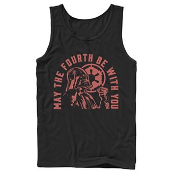 Men's Star Wars Darth Vader May The Fourth Be With You Red Hue Tank Top