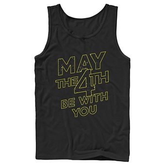 Men's Star Wars May The 4th Be With You Galaxy Fill Text Tank Top