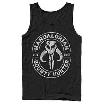 Men's Star Wars The Mandalorian Bounty Hunter Stamp Graphic Tank Top