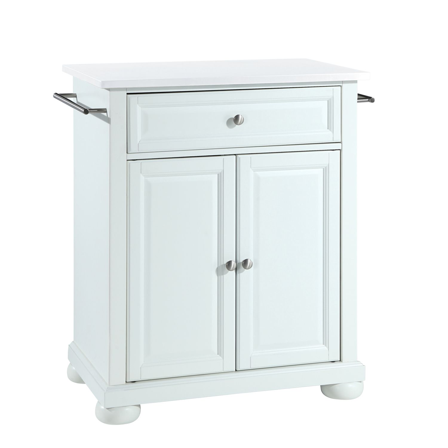 Crosley Alexandria Granite Top Portable Kitchen Island Cart   5155036 White