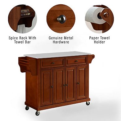 Crosley Full-Size White Granite Top Kitchen Cart