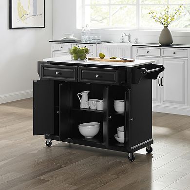 Crosley Full-Size White Granite Top Kitchen Cart
