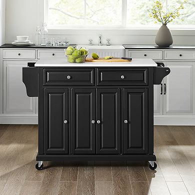 Crosley Full-Size White Granite Top Kitchen Cart