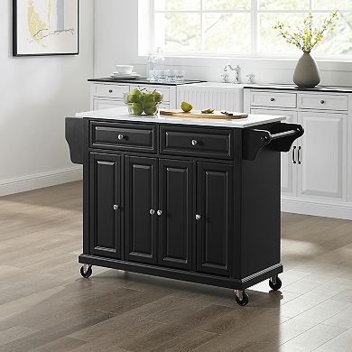 Crosley Full-Size White Granite Top Kitchen Cart