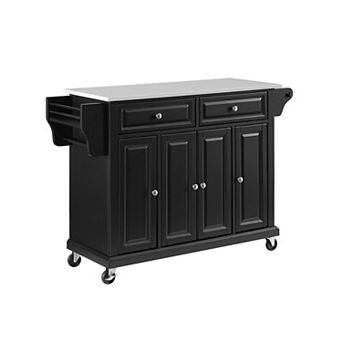 Crosley Full-Size White Granite Top Kitchen Cart