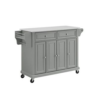 Crosley Full-Size White Granite Top Kitchen Cart