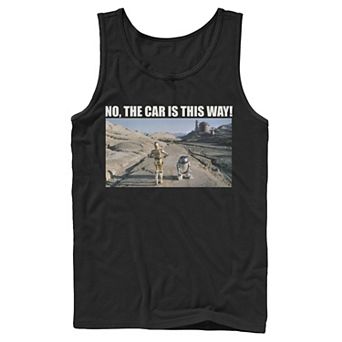 Men's Star Wars C-3PO & R2-D2 No The Car Is This Way Tank Top