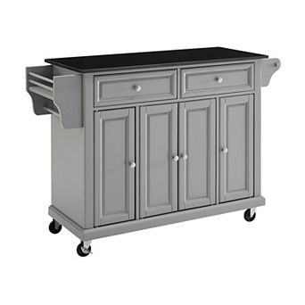 Crosley Full-Size Black Granite Top Kitchen Cart