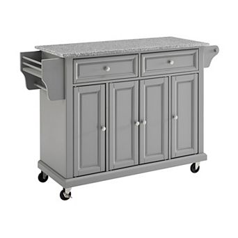 Crosley Full Size Gray Granite Top Kitchen Cart