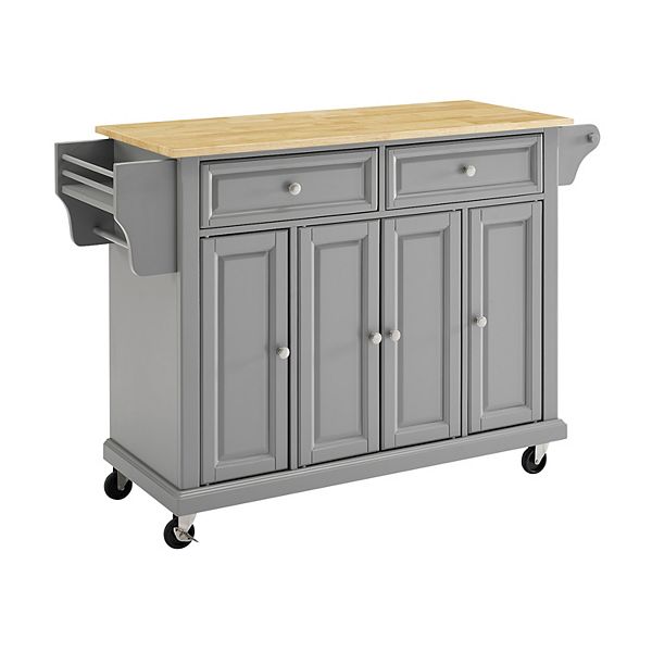 Crosley Full-Size Wood Top Kitchen Cart