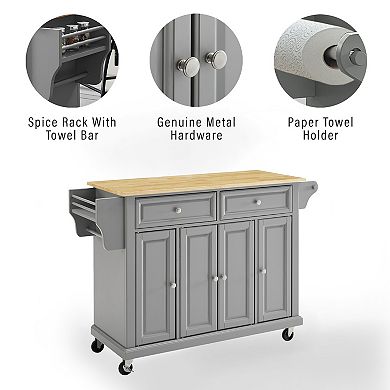 Crosley Full-Size Wood Top Kitchen Cart