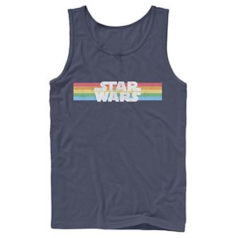 Men's Star Wars Rainbow Stripe Logo Tank Top