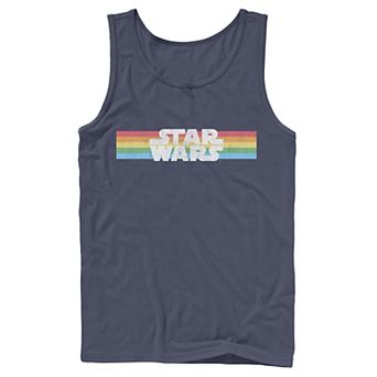Men's Star Wars Rainbow Stripe Logo Tank Top