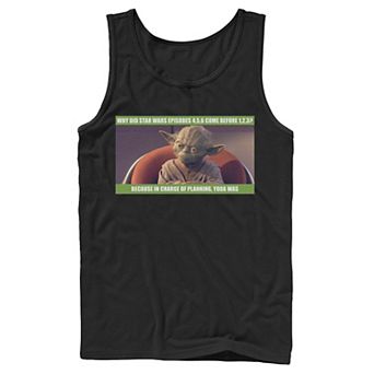 Men's Star Wars Yoda Was In Charge Of Planning Meme Tank Top