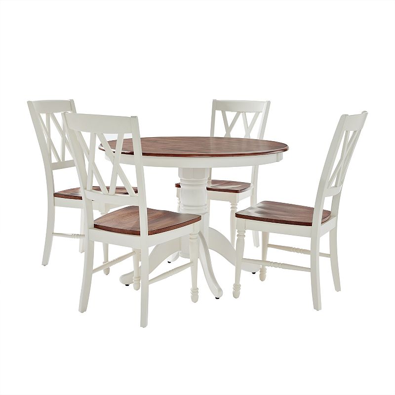 Crosley Shelby 5-Piece Round Dining Set, White