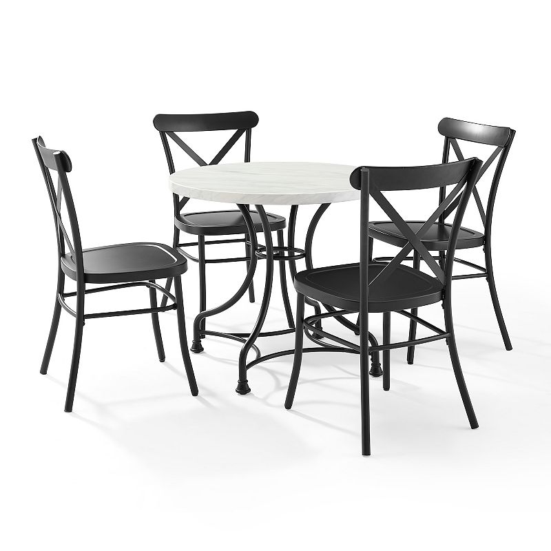 Crosley Madeleine 5-Piece Dining Set with Camille Chairs, Black