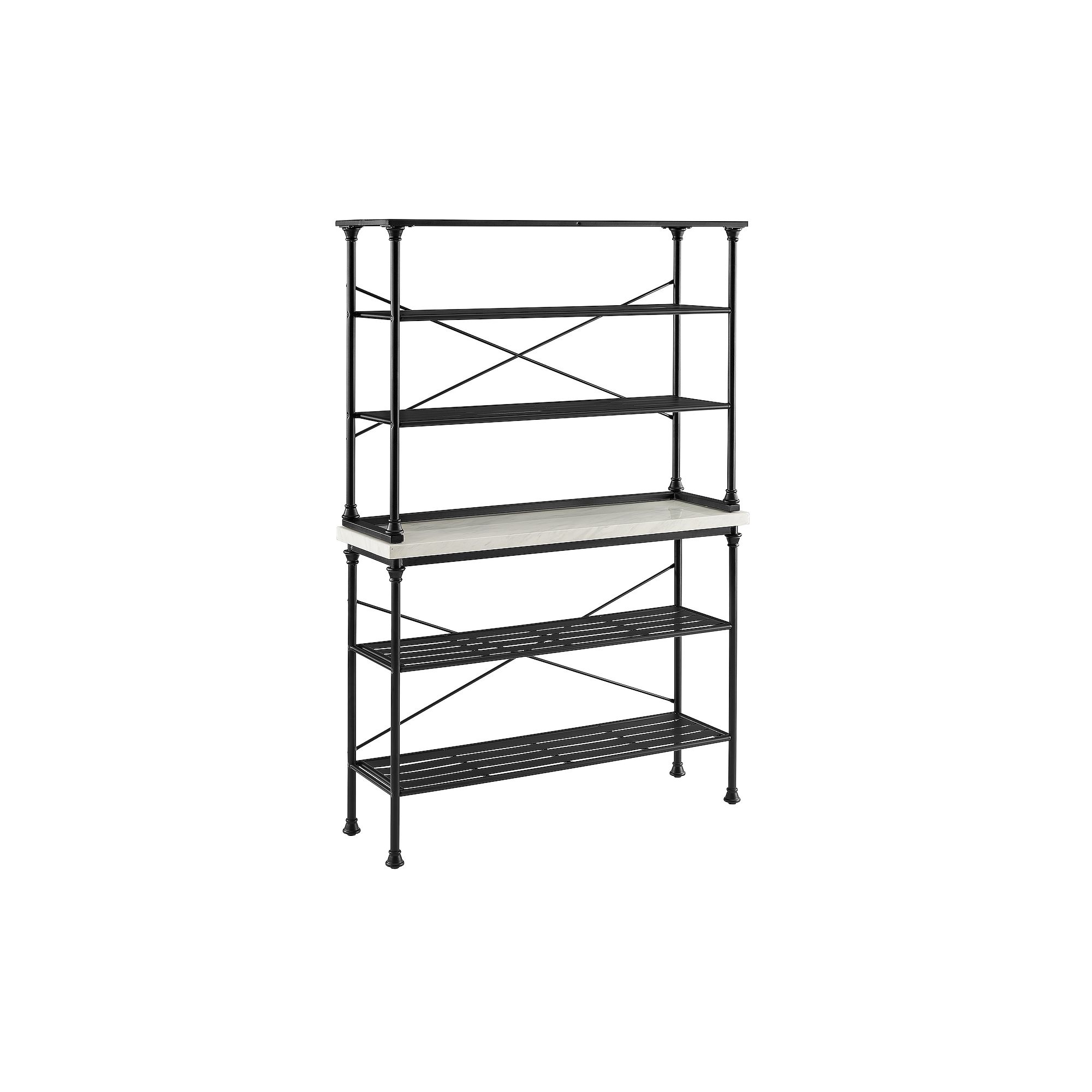 Crosley Madeleine Bakers Rack, Matte Black