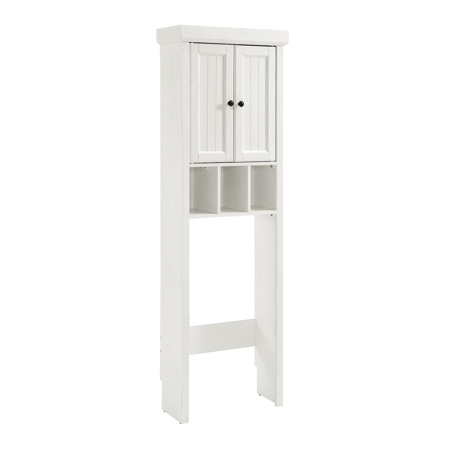Lavish Home 3-Shelf Corner Storage Cabinet with Shutter Doors and Adjustable Shelves, White