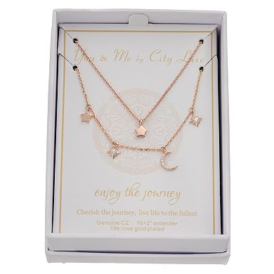 City Luxe Star & Moon Charm Necklace Set