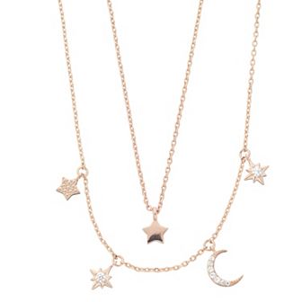 City Luxe Star & Moon Charm Necklace Set
