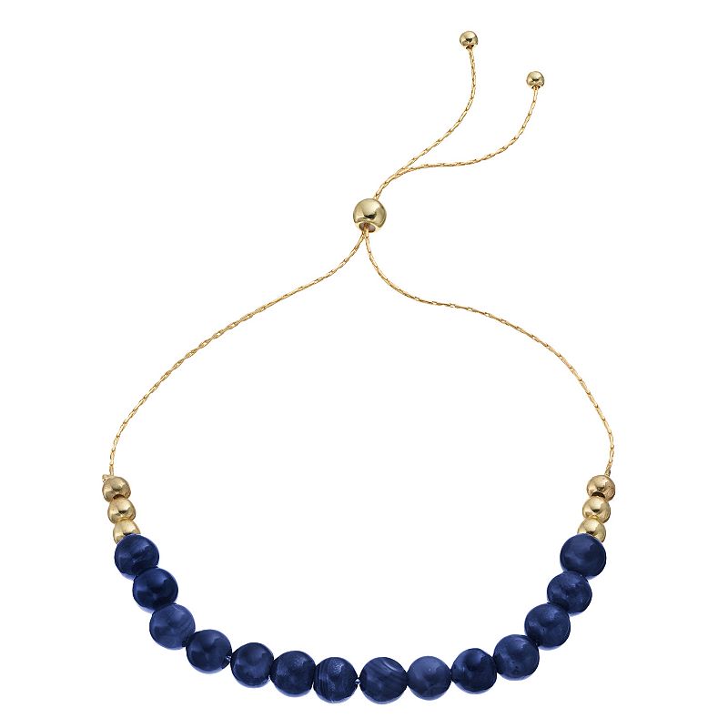 City Luxe Gemstone Bead Bolo Bracelet, Womens, Blue