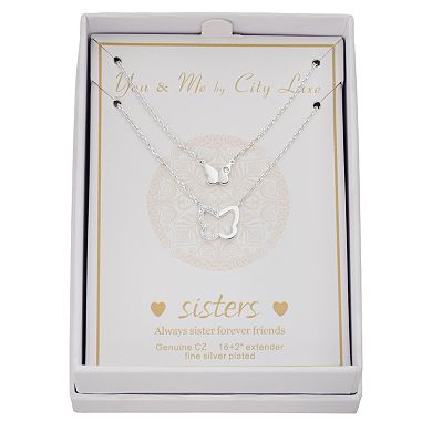City Luxe Cubic Zirconia Butterfly Necklace Set
