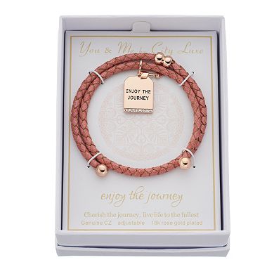 City Luxe "Enjoy The Journey" Arrow Coil Charm Bracelet