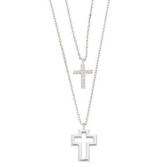 City Luxe Cubic Zirconia Cross Necklace Set