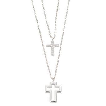 City Luxe Cubic Zirconia Cross Necklace Set
