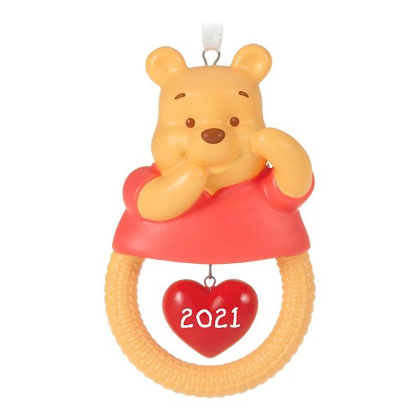 Disney Winnie the Pooh Baby's First Christmas Porcelain 2021 Hallmark Keepsake Christmas Ornament - None