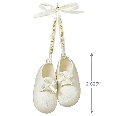 Baby's First Christmas Booties 2021 Porcelain Ornament 2021 Hallmark Keepsake Christmas Ornament