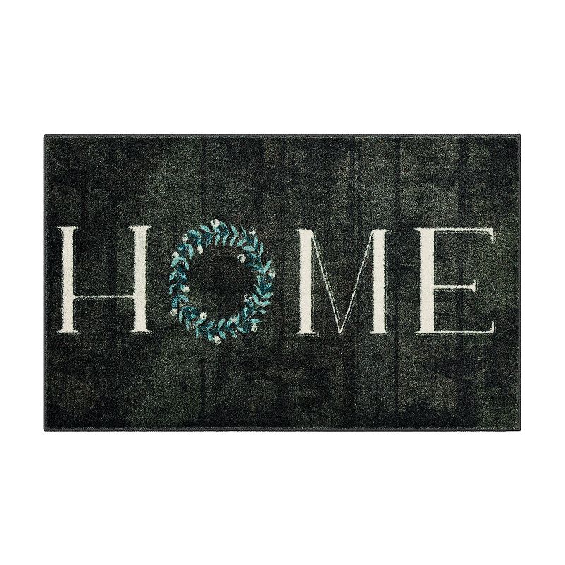 Mohawk Home Home Wreath Accent Kitchen Rug, Black, 3PC Set