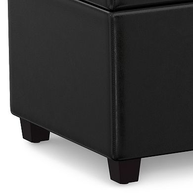 Simpli Home Avalon Extra-Large Faux-Leather Storage Ottoman Bench