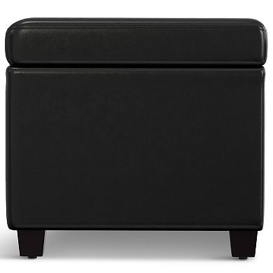 Simpli Home Avalon Extra-Large Faux-Leather Storage Ottoman Bench