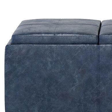 Simpli Home Avalon Faux-Leather Hidden Storage Ottoman