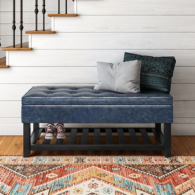 Simpli Home Cosmopolitan Storage Ottoman Bench