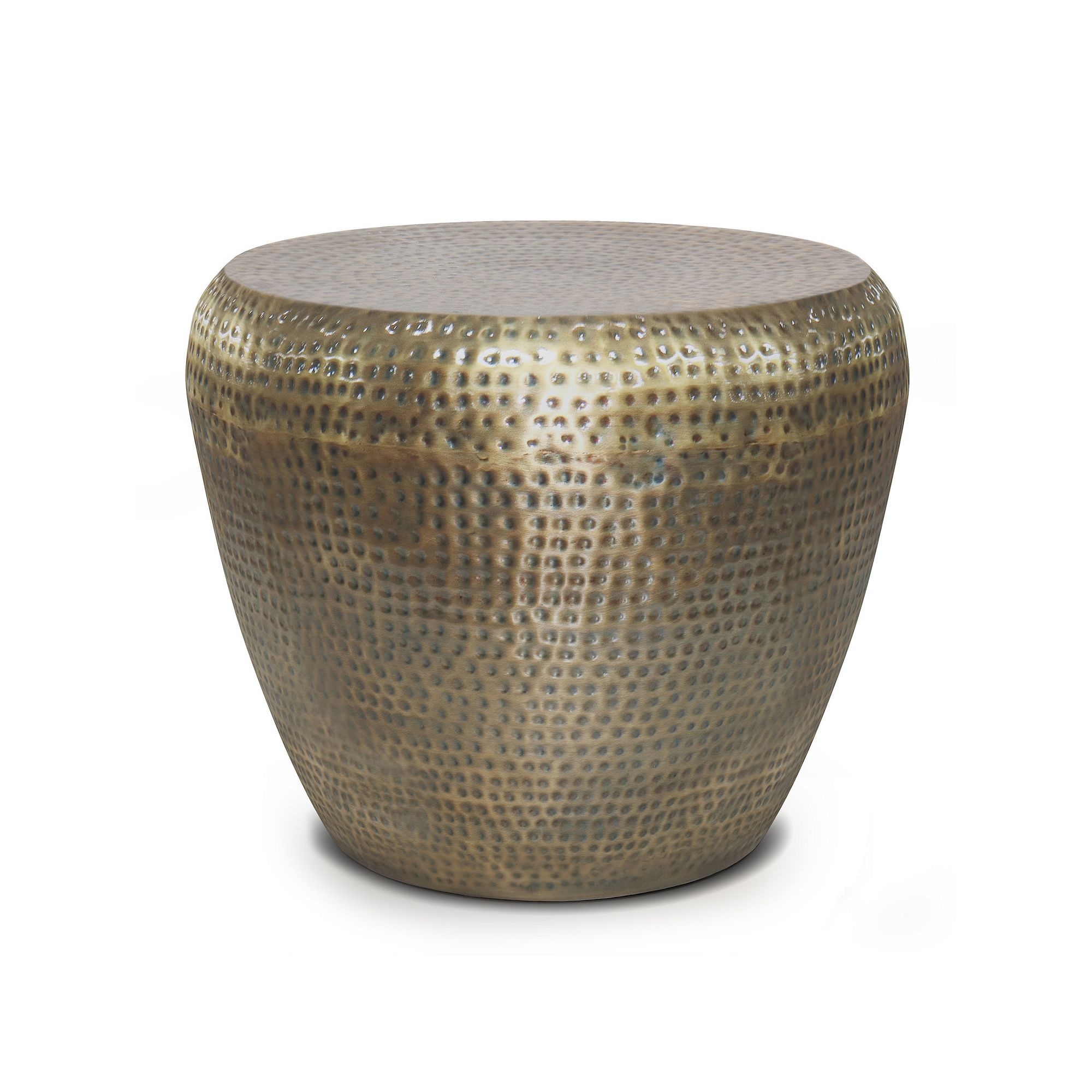 Simpli Home Preston Metal Side Table, Antique Gold