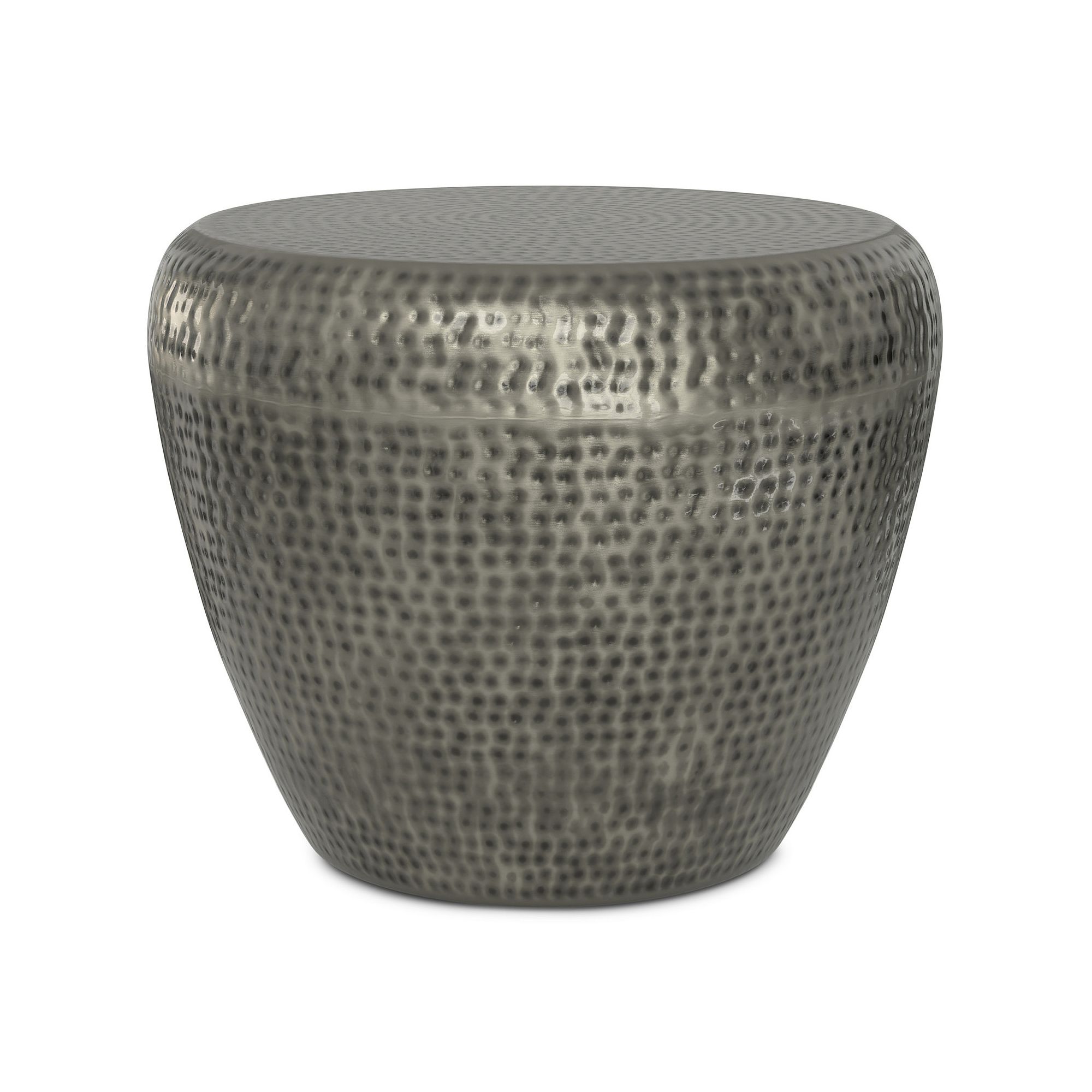 Simpli Home Preston Metal Side Table, Antiqued Silver