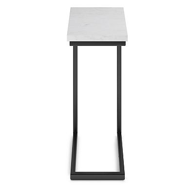 Simpli Home Skyler C-Side Table with Marble Top