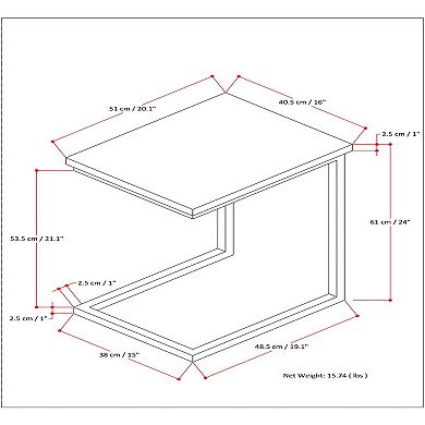 Simpli Home Skyler Wide C-Side Table