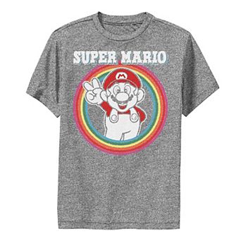 Boys 8-20 Nintendo Super Mario Rainbow Retro Bold Logo Graphic Tee